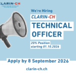 We’re hiring: CLARIN-CH Technical Officer (20% for 24 months)