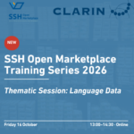 CLARIN at the SSH Open Marketplace Training Series: language data session on 16 October